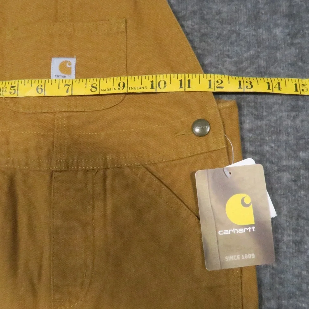Carhartt CM8609 Duck Canvas‎ Bib Overalls Kids 4T Brown Double Knee Outdoor New
